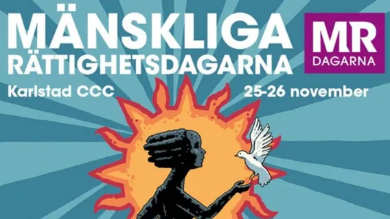 Beskrivning av bilden: En affisch med en person som håller en fågel.