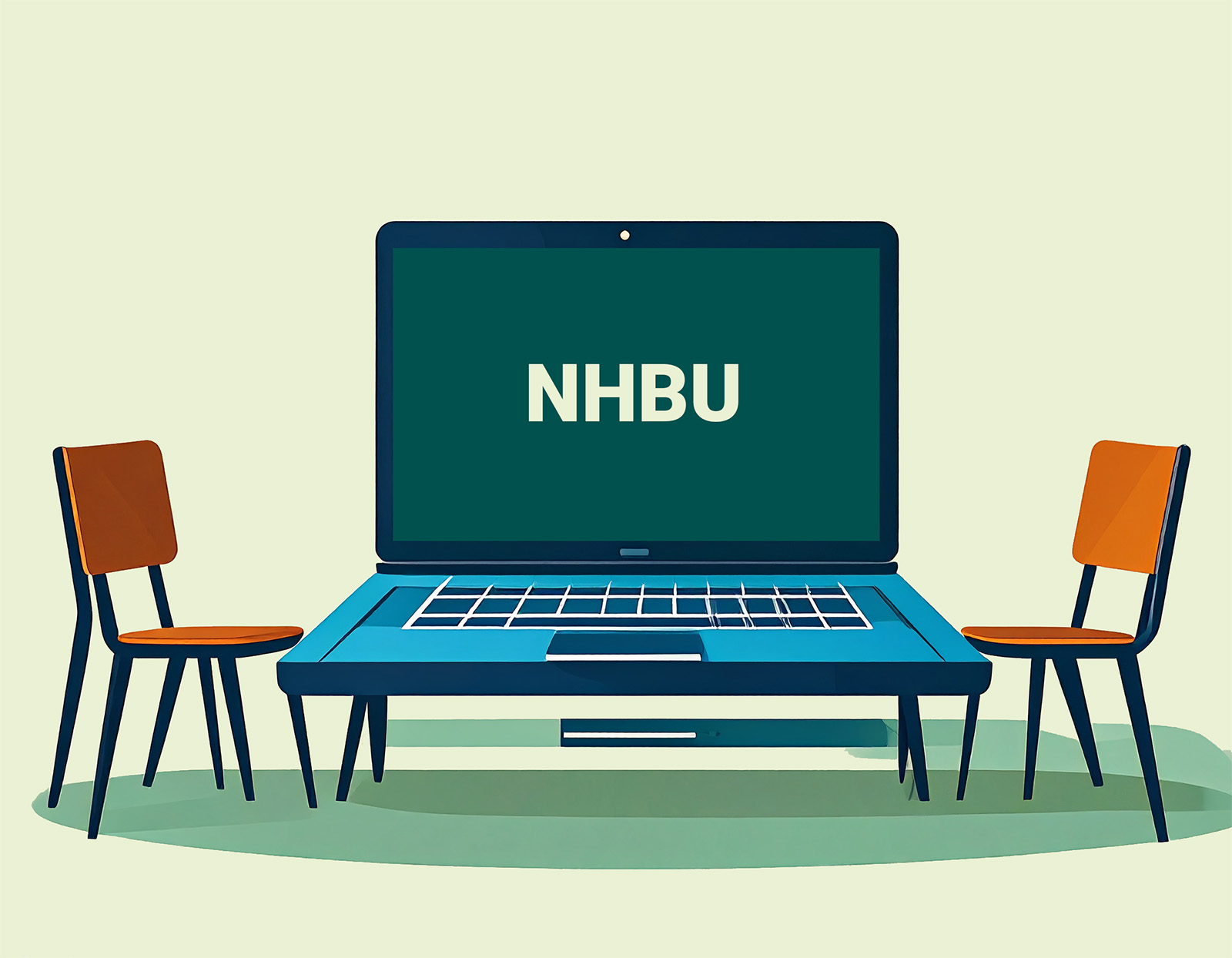 Laptop med förkortningen NHBU