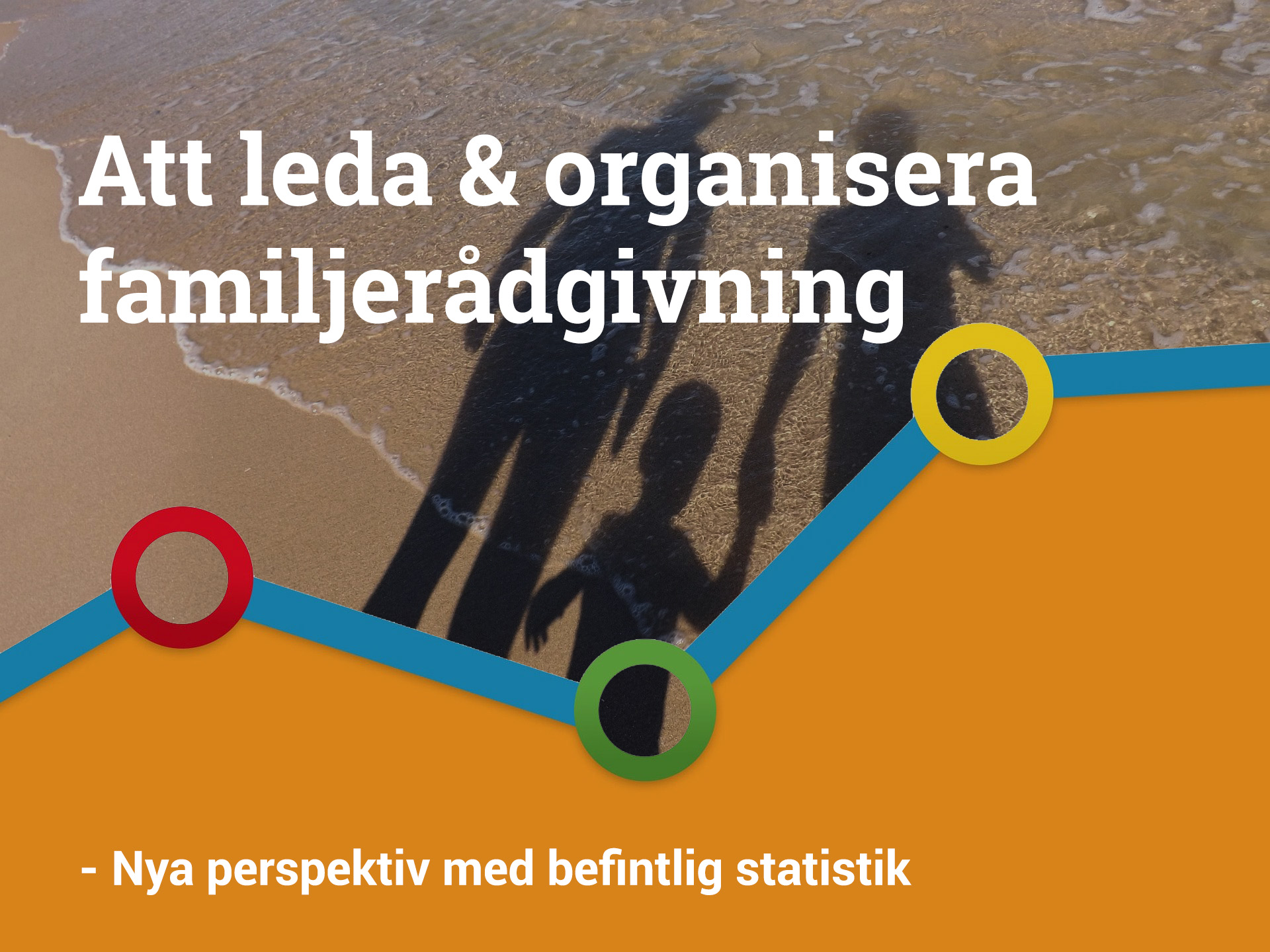 Bild med statistikkurva och rubriken "Att leda och organisera familjeråpdgivning"